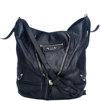 Pre Owned Balenciaga Black Leather Papier Drop Shoulder Bag