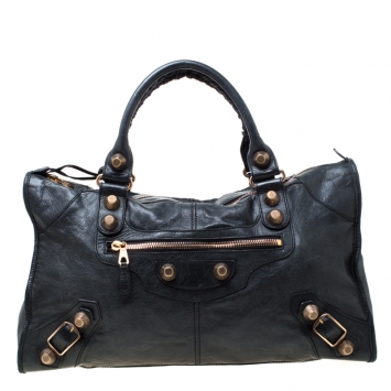 Pre Owned Balenciaga Black Leather RGGH Work Tote