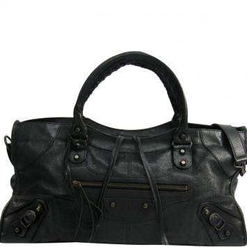 Pre Owned Balenciaga Black Leather Classic First Shoulder Bag 