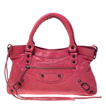 Pre Owned Balenciaga Rose Azalee Leather RH Classic First Shoulder Bag
