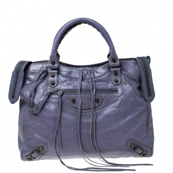 Pre Owned Balenciaga Lavender Leather Classic Velo Tote