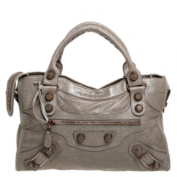 Pre Owned Balenciaga Papyrus Leather RGGH City Bag