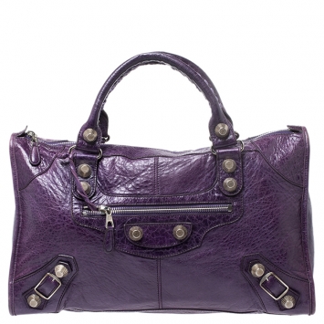 Pre Owned Balenciaga Violet Leather Giant 21 Work Tote