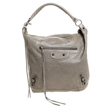 Pre Owned Balenciaga Taupe Leather Day Bag