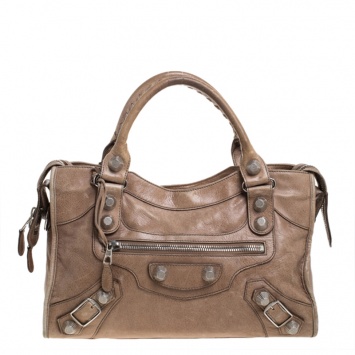 Pre Owned Balenciaga Sahara Leather GSH City Tote