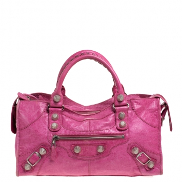 Pre Owned Balenciaga Grenadine Leather GGH Part Time Tote