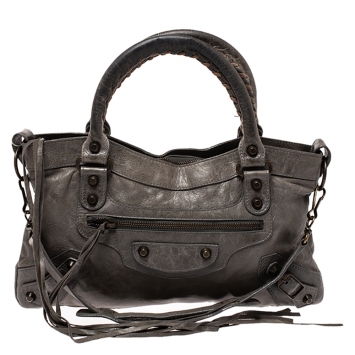 Pre Owned Balenciaga Vert Thyme Leather RH First Tote