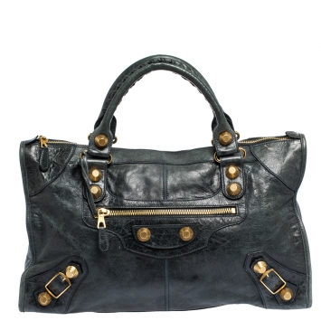 Pre Owned Balenciaga Anthracite Leather Classic GGH Work Tote