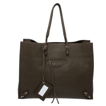 Pre Owned Balenciaga Cypress Leather Papier A4 Tote