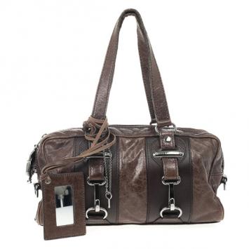 Pre Owned Balenciaga Brown Leather Hook Bag