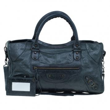 Pre Owned Balenciaga Green Leather Medium Part Time Bag