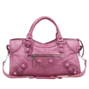 Pre Owned Balenciaga Pink Giant Brogues Work Bag