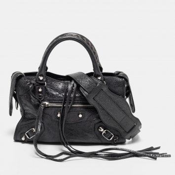 Pre Owned Balenciaga Grey Leather Mini Classic City Bag