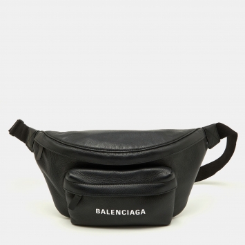 Pre Owned Balenciaga Black Leather Everyday Belt Bag
