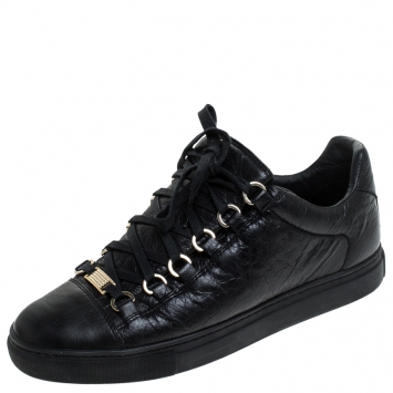 Pre Owned Balenciaga Black Leather Arena Lave Up Sneakers Size 37