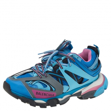 مملوكة مسبقًا Balenciaga Multicolor Mesh And Synthetic Leather Track Low Top Sneakers Size 38