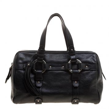 Pre Owned Bally Black Leather Charlyna Satchel 