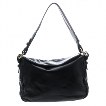 Pre Owned Bally Black Leather Shoulder Bag