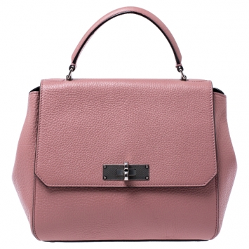 Pre Owned Bally Old Rose Leather Small Top Handle Bag