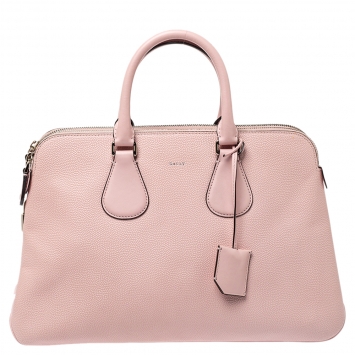 Pre Owned Bally Pink Leather Double Zip Satchel
