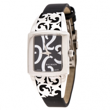 Pre Owned Balmain Black Stainless Steel Elysees Arabesques B3371.32.64 Women's Wristwatch 24 mm