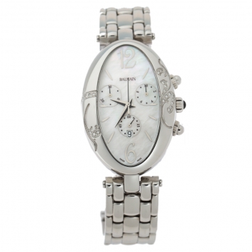 Pre Owned Balmain Mother Of Pearl Stainless Steel Diamond Ovation 5275 Women's Wristwatch 30 mm