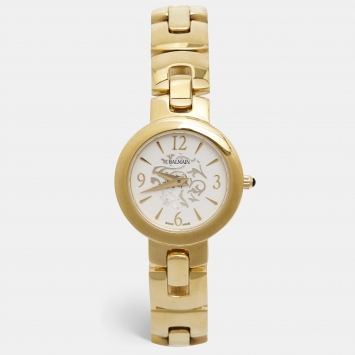 Pre Owned Balmain Silver Gold Plated Stainless Steel Balmya B4810.33.14 Women's Wristwatch 27 mm