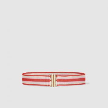 مملوكة مسبقًا Baum und Pferdgarten Red Luana Striped Stretch Belt S/M