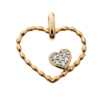 Bernhard H. Mayer Amore Twin Diamonds 18k Yellow Gold Pendant 