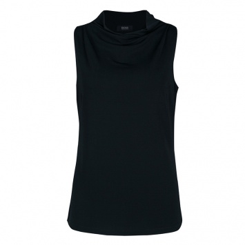 Pre Owned Boss By Hugo Boss Black Knit High Cowl Neck Sleeveless Top M