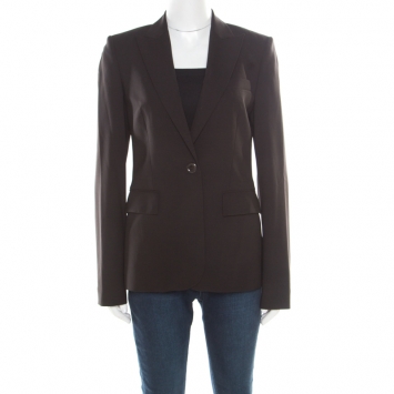 Pre Owned Boss by Hugo Boss Brown Wool Tailored Juicy Blazer S