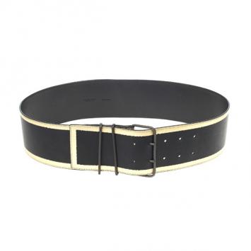Pre Owned Bottega Veneta Black Leather Waist Belt 85 CM