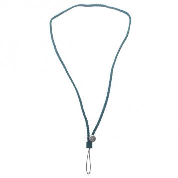 Pre Owned Bottega Veneta Green Intrecciato Leather Phone Strap