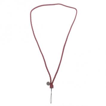 Pre Owned Bottega Veneta Brown Intrecciato Leather Phone Strap