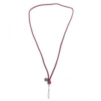 Pre Owned Bottega Veneta Brown Intrecciato Leather Phone Strap