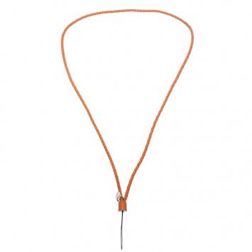 Pre Owned Bottega Veneta Orange Intrecciato Leather Phone Strap