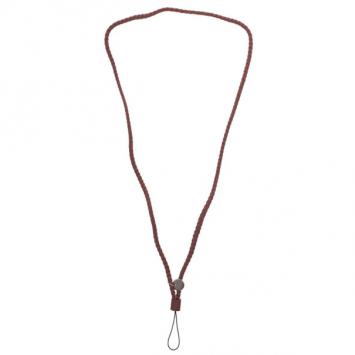 Pre Owned Bottega Veneta Brown Intrecciato Leather Phone Strap