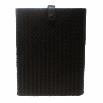 Pre Owned Bottega Veneta Brown Intrecciato Leather Ipad Case