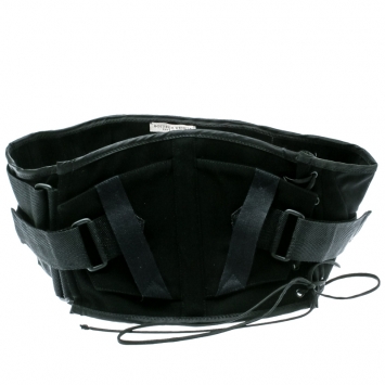 Pre Owned Bottega Veneta Black Velcro Strap Tie Detail Corset Belt S