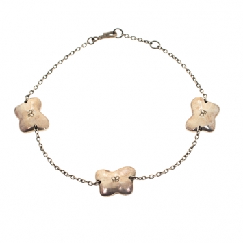 Pre Owned Bottega Veneta Butterfly Charm Silver Bracelet