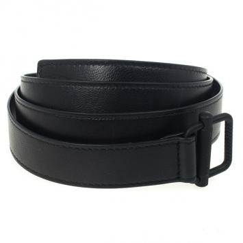 Pre Owned Bottega Veneta Black Leather Skinny Belt