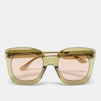 Pre Owned Bottega Veneta Green Gradient BV0238S Square Sunglasses