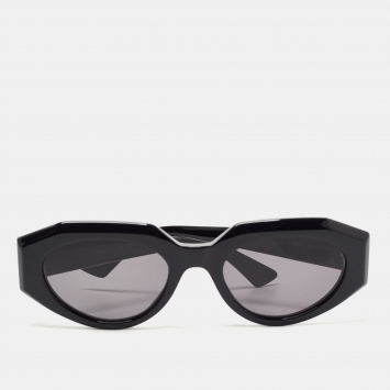 Pre Owned Bottega Veneta Black BV1031S Oval Sunglasses