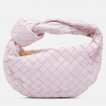 Pre Owned Bottega Veneta Pink Mini Nappa Intrecciato Jodie