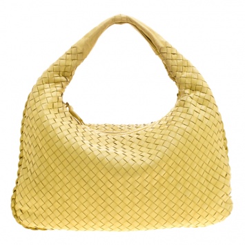 Pre Owned Bottega Veneta Yellow Intrecciato Leather Small Hobo