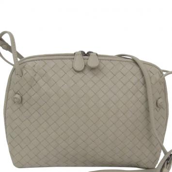 Pre Owned Bottega Veneta Grey Intrecciato Leather Shoulder Bag