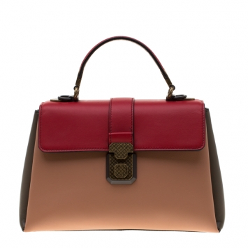 Pre Owned Bottega Veneta Multicolor Leather Small Piazza Top Handle Bag