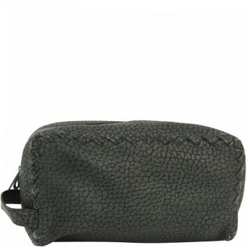 Pre Owned Bottega Veneta Green Leather Clutch Bag 