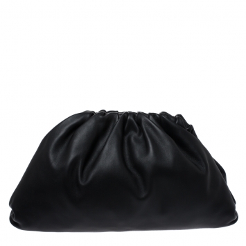 Pre Owned Bottega Veneta Black Leather The Pouch 