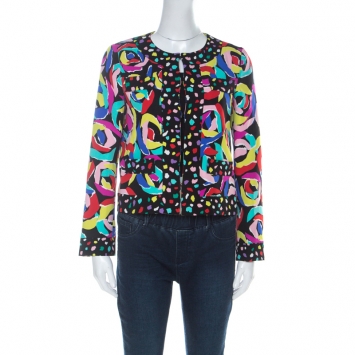 Pre Owned Boutique Moschino Multicolour Abstract Print Boxy Jacket S